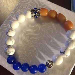Hand Crafted Gemstone Crystal Stretch Bracelet